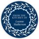 Blue Wreath Round Gift Stickers Image 2 of 2